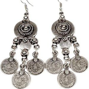 Boho Vintage Handmade Women's 925 Silver Plated Dangle Earrings AL3129